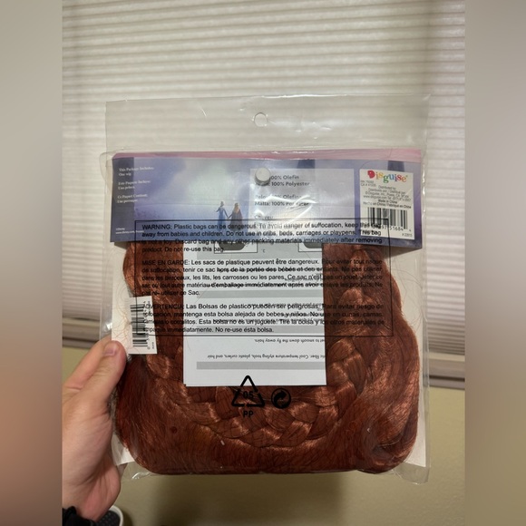 Disney Frozen Anna Child Wig Halloween NWT And Sticker Book - Picture 2 of 8